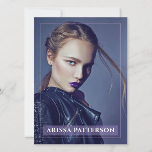 Model Actor Pro Comp Card 1 Foto Violett Einladung