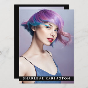 Model Actor Pro Comp Card 3 Foto Schwarz Einladung