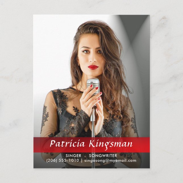 Model Actor Singer Songwriter Foto Comp Zed Card Postkarte (Vorderseite)