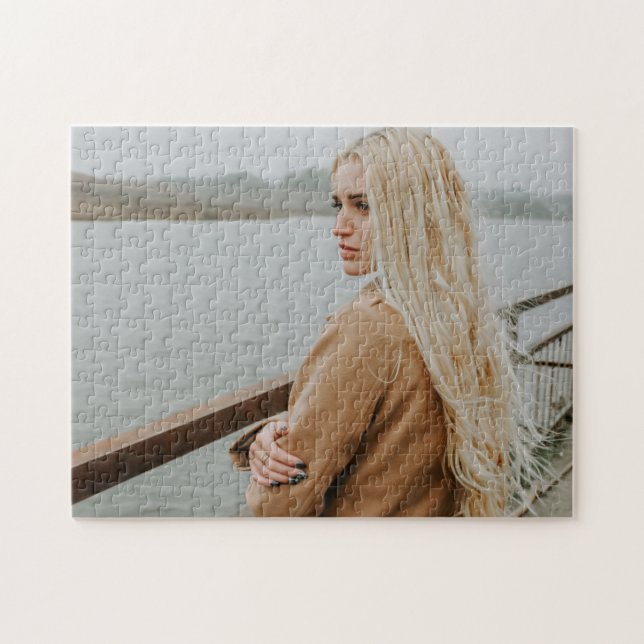 Model Female Blonde Water Posing Beauty Puzzle (Horizontal)