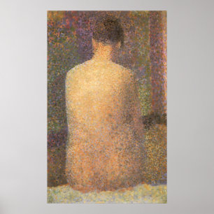 Model From Behind by Georges Seurat, Vintage Kunst Poster