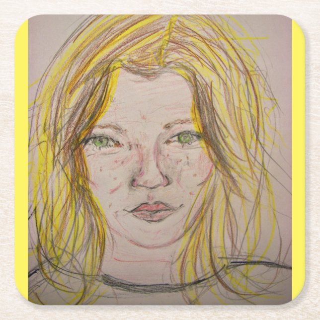 Model Girl Rechteckiger Pappuntersetzer (Vorderseite)