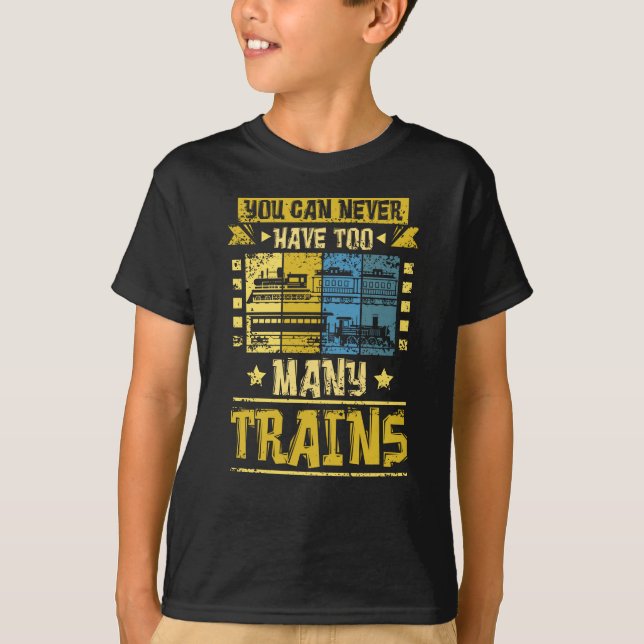 Model Railway Never Too Many Train T-Shirt (Vorderseite)