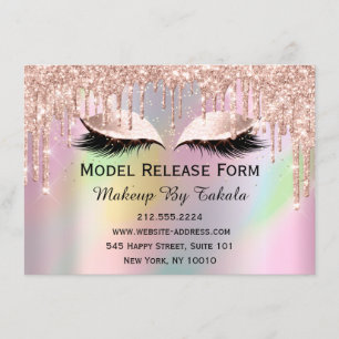Model Release Form Makeup Artist Holographic Einladung