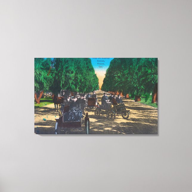 Model-T-Fords auf der Kearney AvenueFresno, CA Leinwanddruck (Vorderseite)