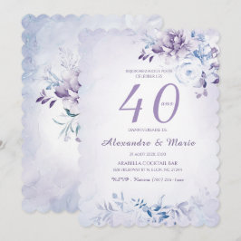 Modèle Anniversaire 40 ans Couleur Lavande Einladung
