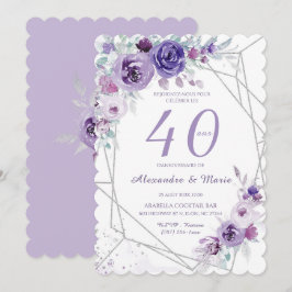 Modèle Anniversaire 40 ans Couleur Lavande Einladung