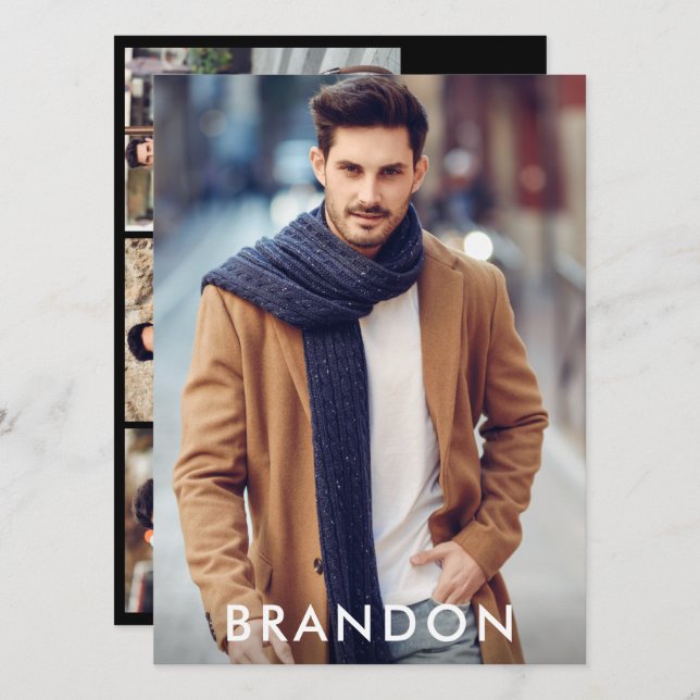 Modell Actor Beruflich Foto Comp Card Blk W (Vorne/Hinten)