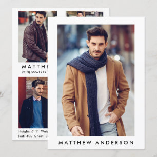 Modell Actor Comp Card Weiß - 4 Foto hinten