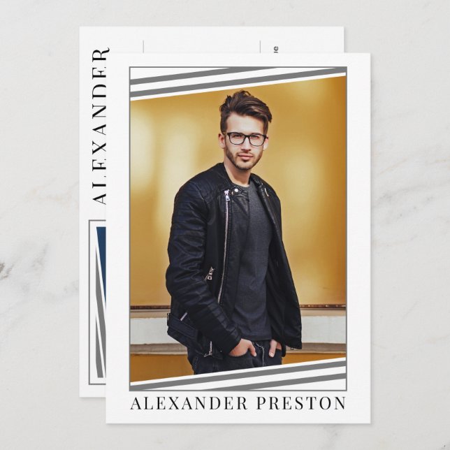 Modell Actor Comp Card Zed Card 2 Foto 12x18 Einladung (Vorne/Hinten)