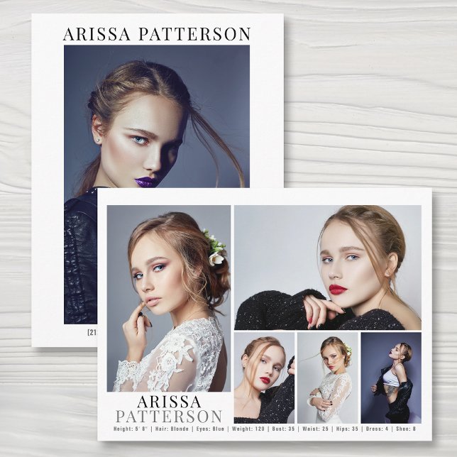 Modell Actor Comp Karte 6 Foto beidseitig (Von Creator hochgeladen)