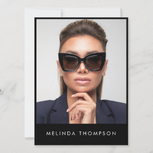 Modell Actor Modeling Comp Card 5 Foto Schwarz Einladung