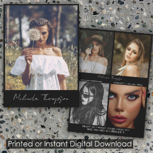 Modell-Actress-Modellierung Comp-Karte 5 Foto-Skri Einladung