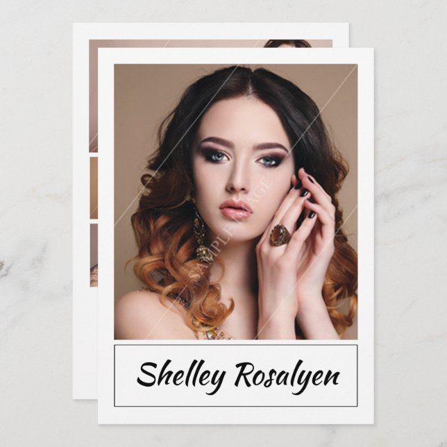 Modell-Akteur-Comp-Karte. Zed-Karte. Karte (Vorne/Hinten)