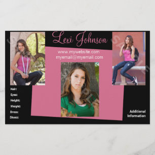 Modell-Comp-Karten Headshot Zed Flyer