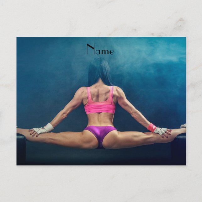 Modell der Fitness Split Thunder_Cove Postkarte (Vorderseite)