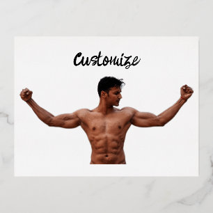 Modell der männlichen Fitness Thunder_Cove Folien Feiertagspostkarte