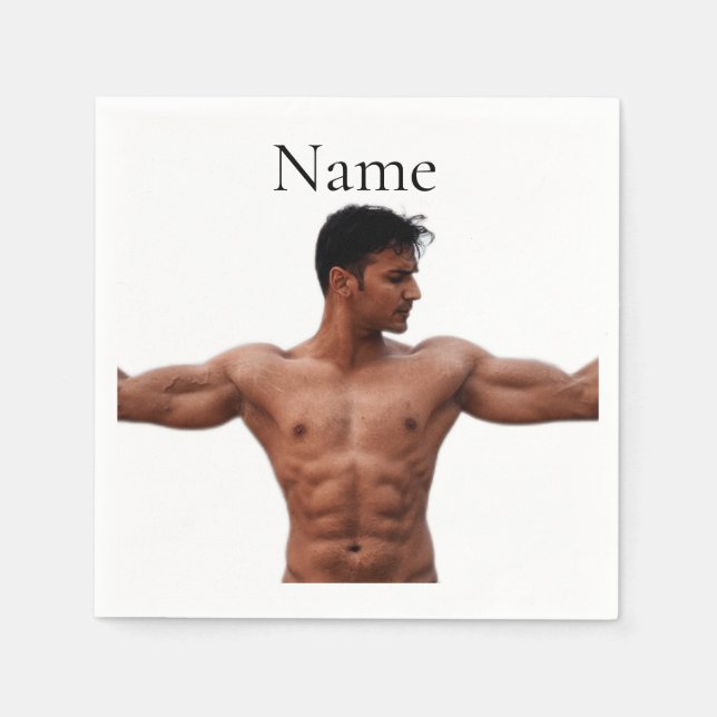 Modell der männlichen Fitness Thunder_Cove Serviette (Vorderseite)