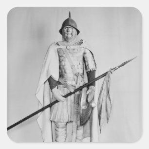 Modell eines Carolingian Cavalryman Quadratischer Aufkleber