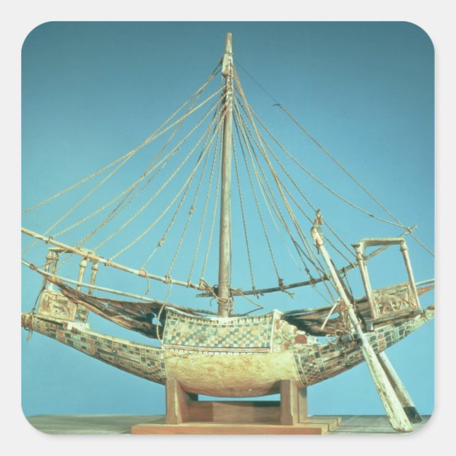 Modell eines der Boote des Pharao Quadratischer Aufkleber (Vorderseite)