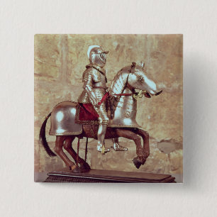 Modell eines gepanzerten Pferds und des Reiters, Button