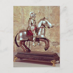 Modell eines Pferdes und Reiters, um 1640 Postkarte