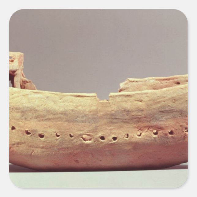 Modell eines Schiffes mit hohem kack Quadratischer Aufkleber (Vorderseite)