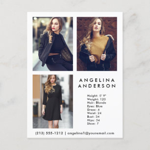 Modell-Foto-Comp-Karte für Schauspieler 3 - Postka Postkarte