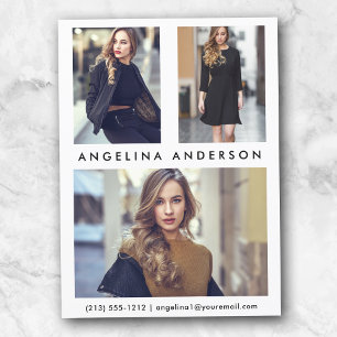 Modell-Foto-Comp-Karte für Schauspieler 3 - Weiße