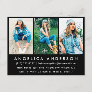 Modell Foto Comp-Karte schwarze Postkarte