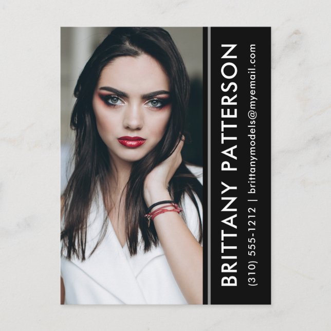 Modell Foto Comp-Karte Schwarzer Streifen Postkart Postkarte (Vorderseite)