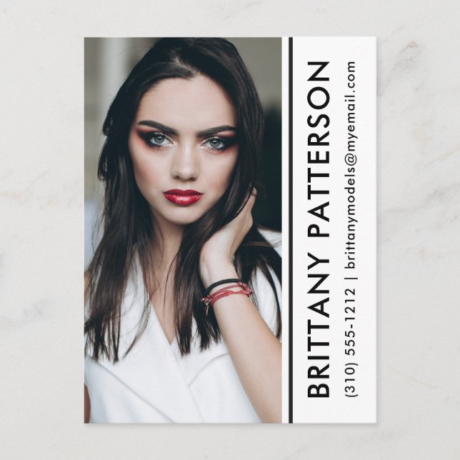 Modell Foto Comp-Karte Weißer Streifen Postkarte (Vorderseite)