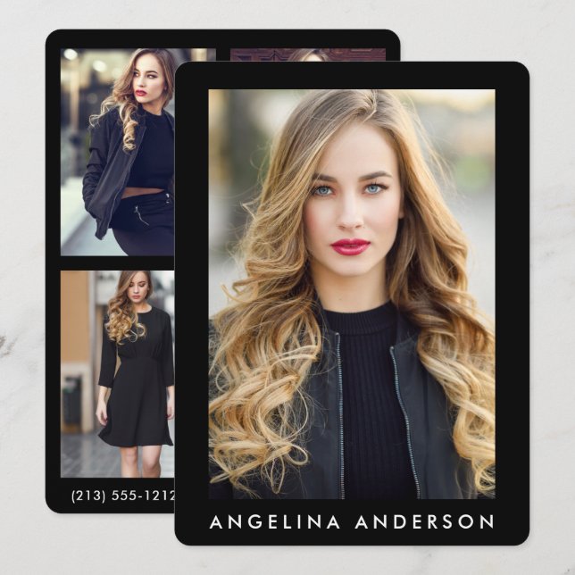 Modell für die Comp-Karte schwarz - 3 Foto Rücksei (Vorne/Hinten)