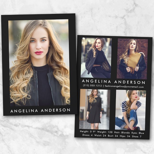 Modell für die Comp-Karte schwarz - 4 Foto hinten (Customize to change background color, text size or text style.)