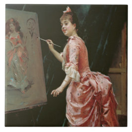 Modell Making Mischief (von Raimundo de Madrazo) Fliese
