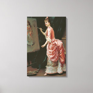 Modell Making Mischief (von Raimundo de Madrazo) Leinwanddruck