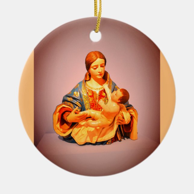 Modell Maria und Jesus Keramik Ornament (Vorne)