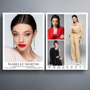 Modell Schauspieler 4 Foto 5.12x18.5 Comp Zed Card Einladung