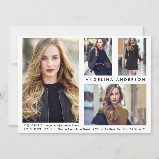 Modell Schauspieler 4 Foto Comp Card - Welche Vord (Vorderseite)