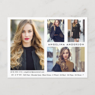 Modell Schauspieler 4 Foto Comp Card - Welches Pos Postkarte