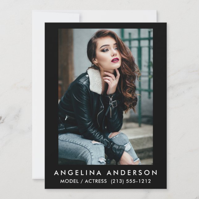 Modell Schauspieler Foto-Karte schwarz (Vorderseite)