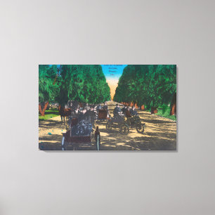 Modell-t Fords auf Kearney AvenueFresno, CA Leinwanddruck