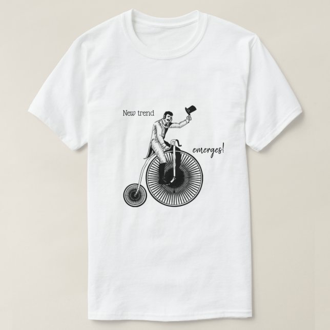 Modell T Penny Farthing Classic Black and White T-Shirt (Design vorne)