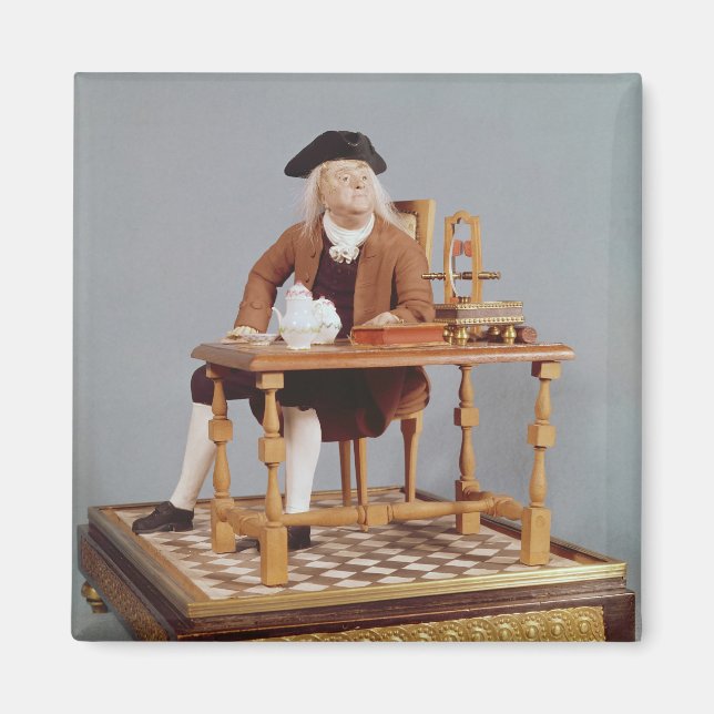 Modell von Benjamin Franklin an seinem Tisch Magnet (Vorne)
