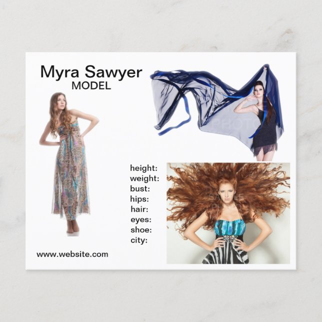 Modell-Zed-Karten - Fotos hochladen Flyer (Vorne)