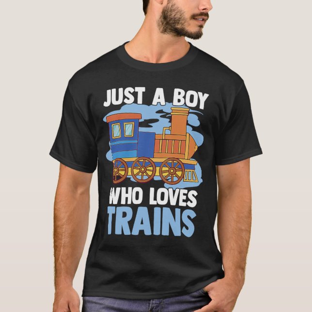 Modellbahn für Lokomotive nur ein Junge, der Liebe T-Shirt (Vorderseite)