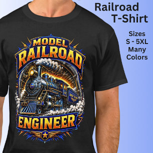 Modellbahn-Ingenieur-Dampfzug T-Shirt