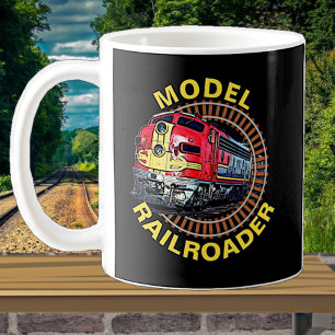 Modellbahner Text Rot Gelb Diesel Kaffeetasse