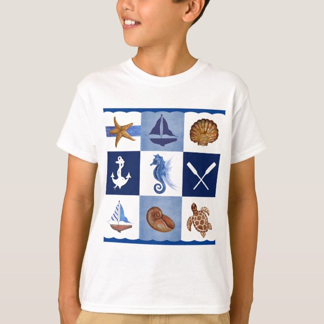 Modelle für den nautischen Ozean T-Shirt (Vorderseite)
