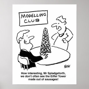 Modellierclub Eiffelturm aus Würstchen Poster